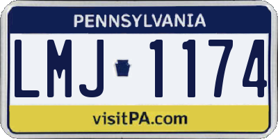 PA license plate LMJ1174