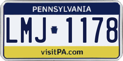 PA license plate LMJ1178