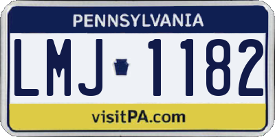 PA license plate LMJ1182
