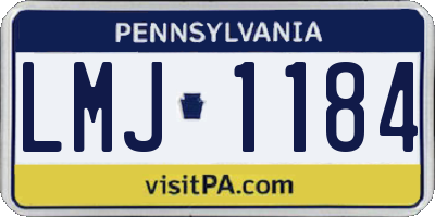 PA license plate LMJ1184