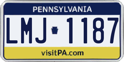 PA license plate LMJ1187