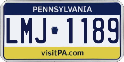 PA license plate LMJ1189