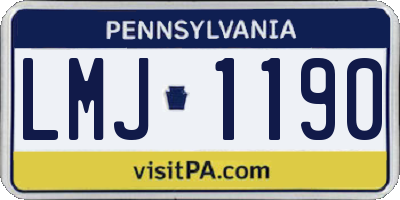 PA license plate LMJ1190