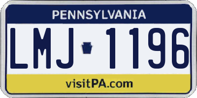 PA license plate LMJ1196