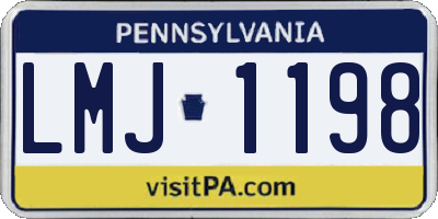 PA license plate LMJ1198