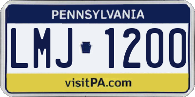 PA license plate LMJ1200