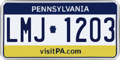 PA license plate LMJ1203
