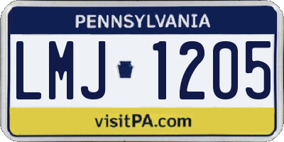 PA license plate LMJ1205