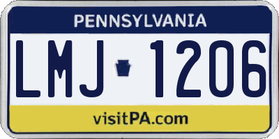 PA license plate LMJ1206