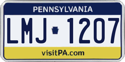 PA license plate LMJ1207