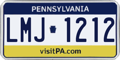 PA license plate LMJ1212