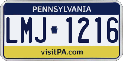 PA license plate LMJ1216