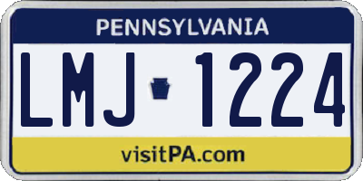 PA license plate LMJ1224