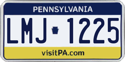 PA license plate LMJ1225