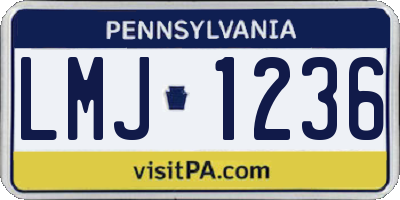 PA license plate LMJ1236