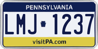 PA license plate LMJ1237