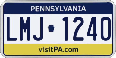 PA license plate LMJ1240