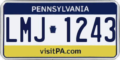 PA license plate LMJ1243