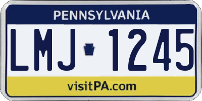 PA license plate LMJ1245