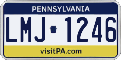 PA license plate LMJ1246