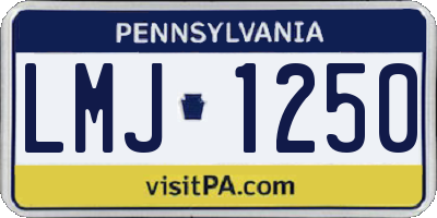 PA license plate LMJ1250
