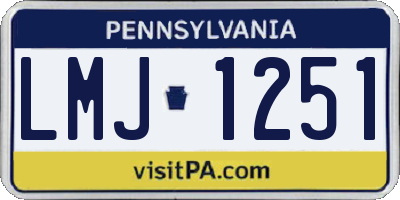 PA license plate LMJ1251