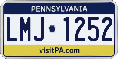 PA license plate LMJ1252