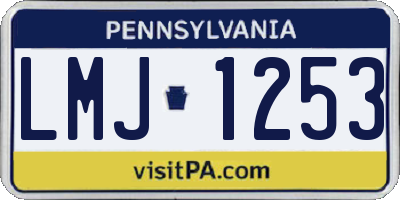 PA license plate LMJ1253