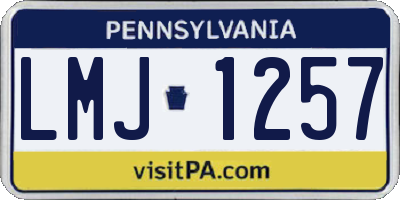 PA license plate LMJ1257
