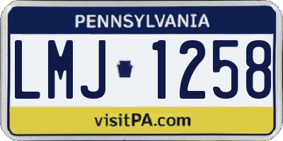 PA license plate LMJ1258