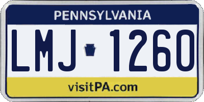 PA license plate LMJ1260