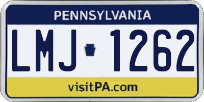 PA license plate LMJ1262