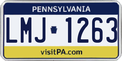 PA license plate LMJ1263