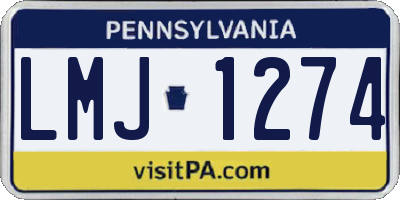 PA license plate LMJ1274