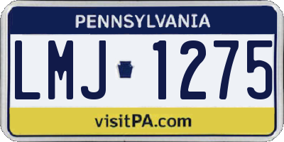 PA license plate LMJ1275