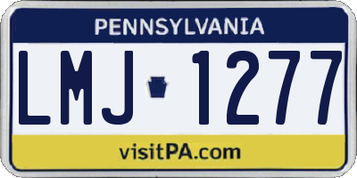 PA license plate LMJ1277