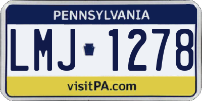 PA license plate LMJ1278