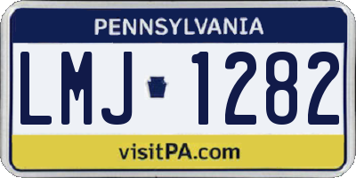 PA license plate LMJ1282