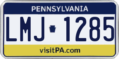 PA license plate LMJ1285
