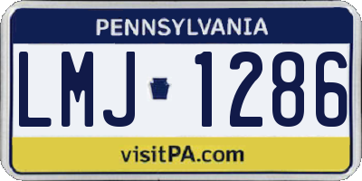 PA license plate LMJ1286