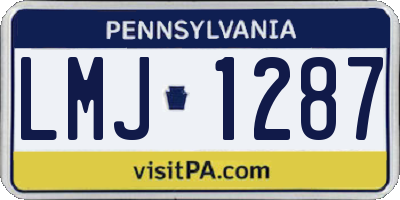 PA license plate LMJ1287
