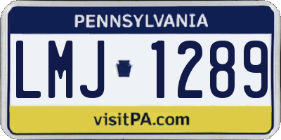 PA license plate LMJ1289