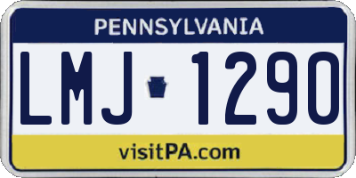 PA license plate LMJ1290