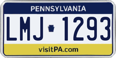 PA license plate LMJ1293