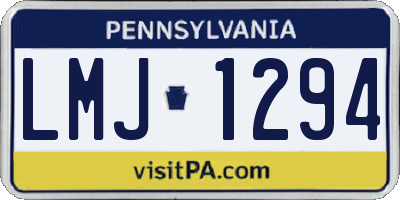 PA license plate LMJ1294