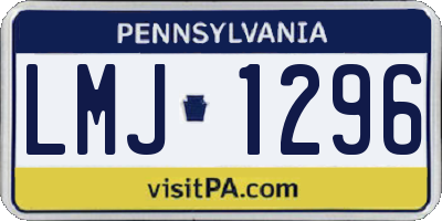 PA license plate LMJ1296