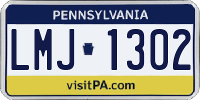 PA license plate LMJ1302