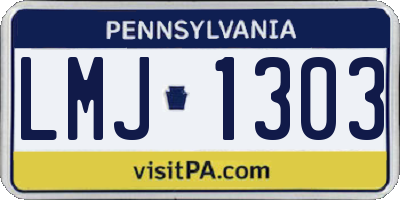 PA license plate LMJ1303