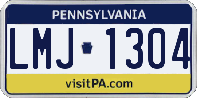 PA license plate LMJ1304