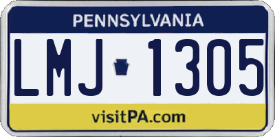 PA license plate LMJ1305